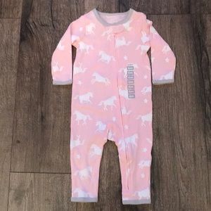 Carters pink Pajamas with horses size 6 months